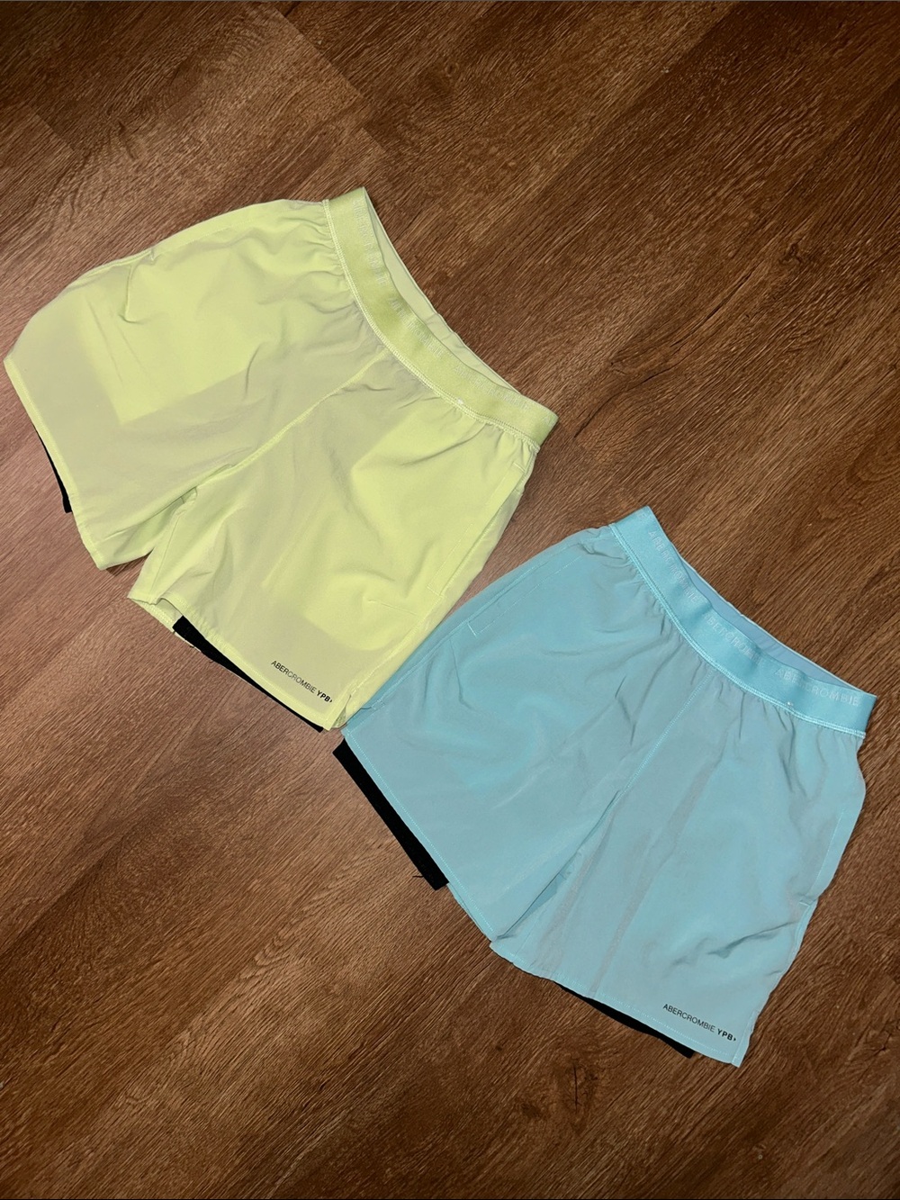abercrombie kids Neon Yellow and Light Blue Athletic Shorts Duo